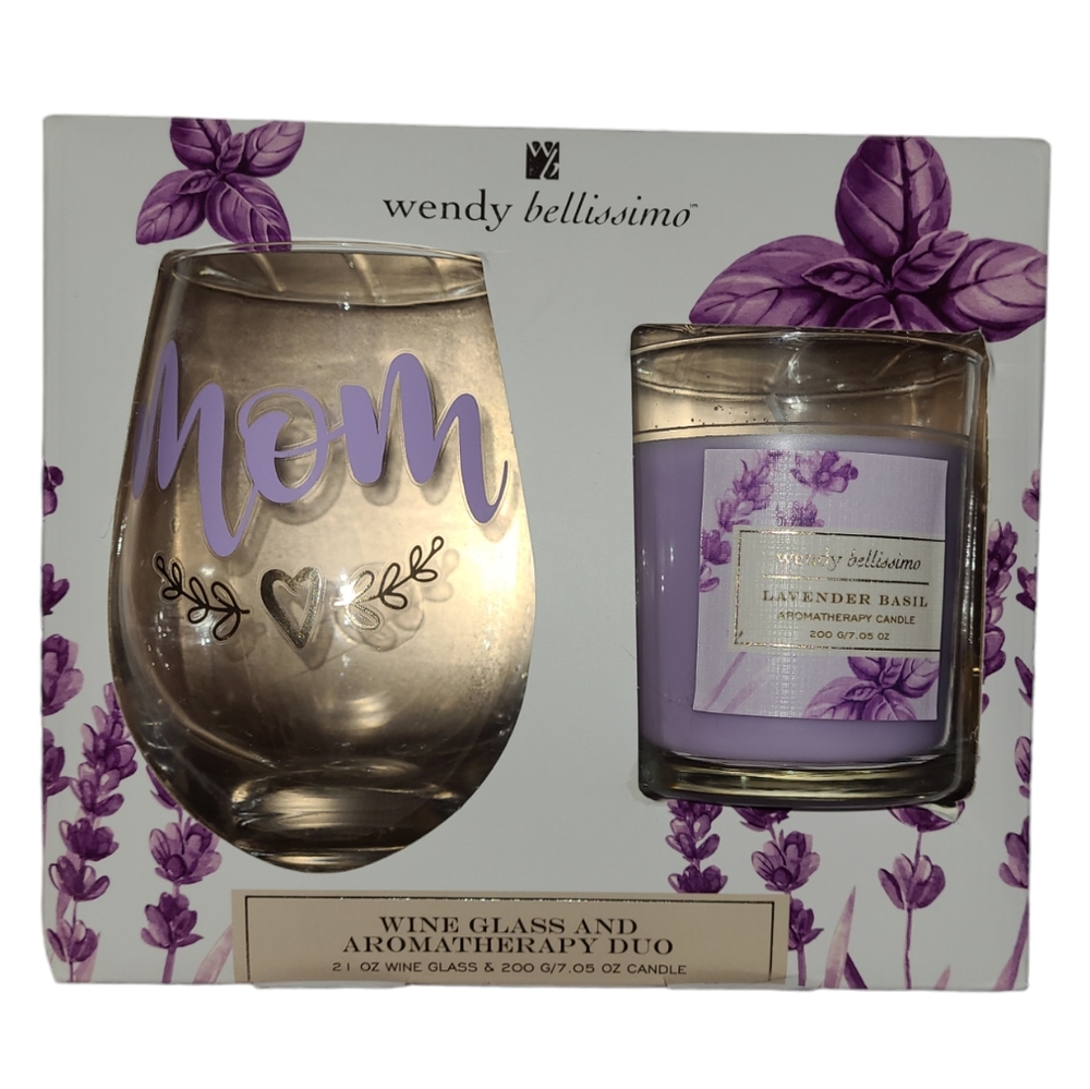 💜NWT Wine Glass & Aromatherapy Duo Set💜